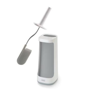Imagem de Escova de vaso sanitário Joseph Joseph Flex com suporte e suporte de armazenamento, cinza
