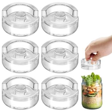 Imagem de 4 pesos de vidro de fermentação com alças de fácil aderência, pesos de conserva transparentes e peso de vidro de decapagem para frascos de vidro de boca larga, kit de fermentação, Kimchi, chucrute (4)