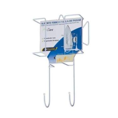 Imagem de Porta Ferro e Tábua De Passar Suporte Em Aço Cromado Branco - Mercadof