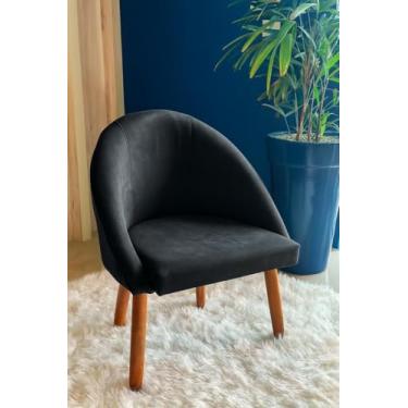 Imagem de Kit 4 Cadeiras de Jantar Lua Pe Palito Suede Preto