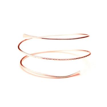 Imagem de COLORFUL BLING Bracelete feminino dourado punk espiral para braço aberto braçadeira ajustável martelada, Metal, Liga metálica.