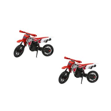 Imagem de Kit 2 MotoCross Brinquedo Grande Realista Trilha Vermelha