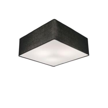 Imagem de Plafon Quadrado Vivare Md-3001 Cúpula em Tecido 35x35x12cm - Bivolt - 