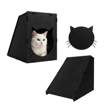 Imagem de Rampa Arranhador para Gatos Divertida Anti Stress Parquinho Pet MDF Pr