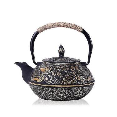 Imagem de Chaleiras elétricas chaleira de ferro fundido bule infusor coador conj