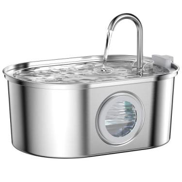Imagem de Fonte de água SOOFPET Cat em aço inoxidável 3.2L com janela