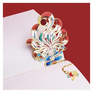 Imagem de Marcador de livro de metal estilo chinês animais oco conjunto de marcas de livro criativo para professores anime material escolar marcador de livro de metal (cor: E)