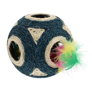 Imagem de 1 Unidade Bola De Seis Buracos De Corda De Brinquedos Para Cães Pequenos Arranhões De Animais De Estimação Gato Moendo Bola De Sisal Bicho De Estimação Pelúcia Rolar a Bola