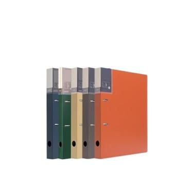 Imagem de Bolsa para documentos, 5 peças, A4, fichário perfurado de folhas soltas, PP, pasta de arquivo de dois furos, organizador de informações de arquivo, suporte de documentos