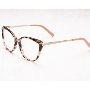 Imagem de Armação Óculos de Grau Feminina Retangular Place Animal Print - Palas 