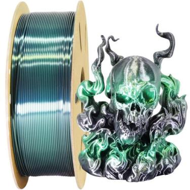 Imagem de Filamento de impressora 3D TTYT3D Silk PLA 1,75 mm 1 kg preto a verde