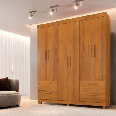 Imagem de Guarda-roupa Casal 6 Portas 4 Gavetas 100% Mdf Flórida Espresso Móveis Cinamomo