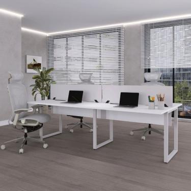 Imagem de Plataforma Dupla 4p 220x120cm Tub Corporativa Light Branco