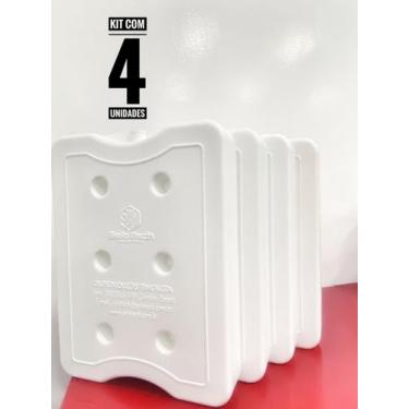 Imagem de Kit de 4 placas de gelo rígido 2000b branco (gr2000b) - GELO TECH