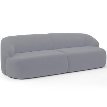 Imagem de Sofá 4 Lugares Curvo Orgânico Para Sala Living 280cm Barolo L06 Veludo Cinza - Lyam Decor