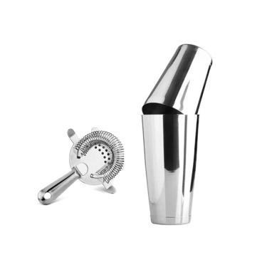 Imagem de Coqueteleira Inox Boston Duplo Coador Strainer Profissional