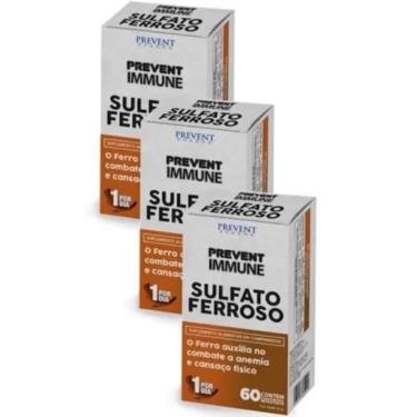 Imagem de Kit C/3 Sulfato Ferroso C/60 Comprimidos - Prevent Pharma