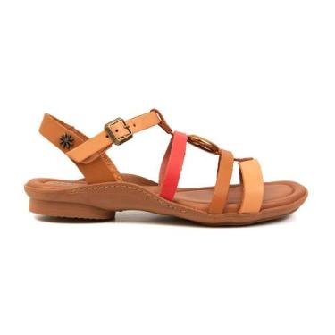 Imagem de Sandália Rasteira New Face Pêssego e Mel Feminina, Pêssego, Mel, 37