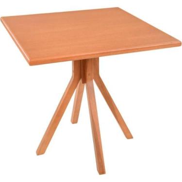 Imagem de Mesa Gourmet Quadrada Pequena Restaurante Em Madeira Maciça Com Tampo 