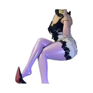 Imagem de Meia Calça Sexy Brilhante plus Size Para Mulheres, Leggings De Moda Al