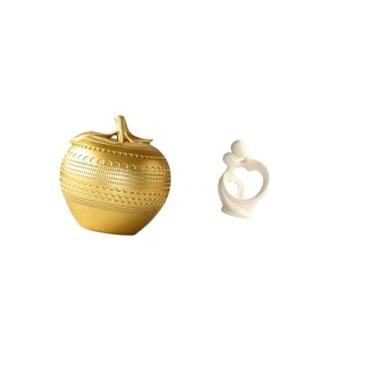 Imagem de Fenteer Escultura de Frutas E Estatuetas de Casal em Resina Abstrata Moderna, Ornamento Artístico para Mesa, Estante, Escritório, Casa, Quarto, Sala de Jantar