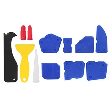 Imagem de Ferramentas de calafetagem de silicone, espalhador de selante de plástico, raspador, kit de ferramentas de acabamento de cola de vidro para banheiro, cozinha, selagem, removedor de calafetagem manual