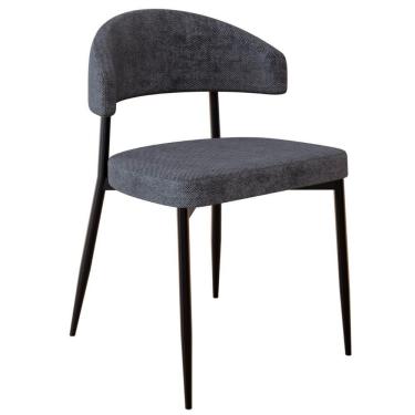 Imagem de Cadeira De Jantar Estofada Fixa Chloe M25 Linho Lautrec Grafite - Mpozenato
