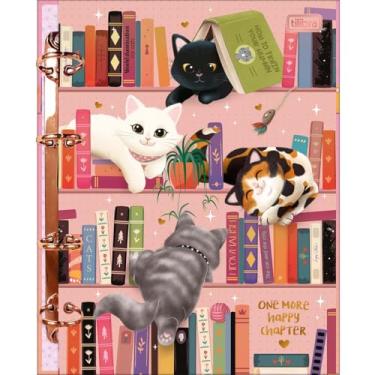 Imagem de Tilibra - Caderno Argolado Cartonado Colegial Purrfect Cats 160 Folhas