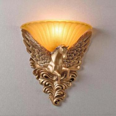 Imagem de Luminária de parede contemporânea em formato de anjo com LED, estilo americano criativo, para sala de estar, quarto, escritório, casa de campo, hotel, quarto infantil, café, restaurante ocid