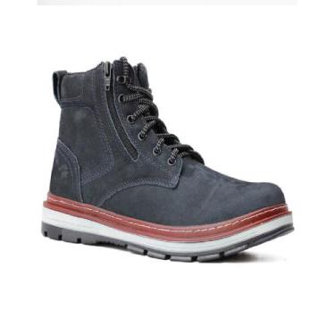 Imagem de Bota Coturno Casual em Couro Bell Boots com Cadarço Ziper Lateral e So