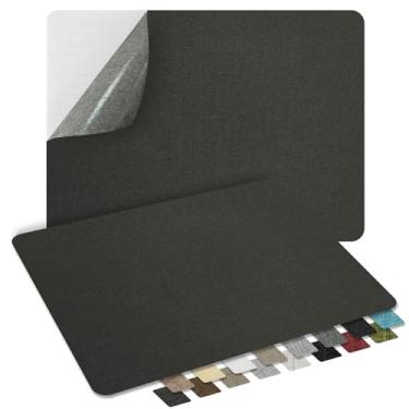 Imagem de ZESION 2 Peças De Remendos Tecido Linho Autoadesivos, Reparo Rápido Para Sofás, Tendas, Assentos Carro/8" X 11", Preto E Cinza