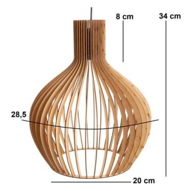 Imagem de Pendente Luminária De Teto Grande Área De Churrasco 28 X 34 Cm De Made