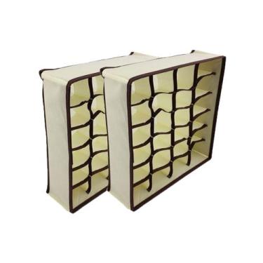 Imagem de Kit 2 Organizador de Gavetas Roupas Intimas Meias Cueca Calcinha Colme