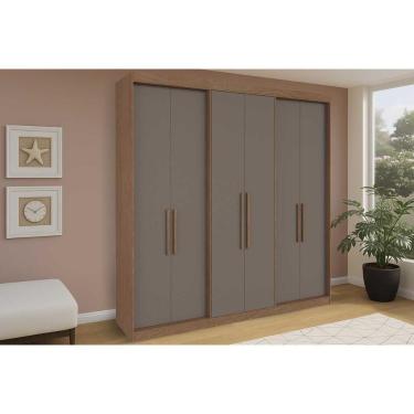 Imagem de Guarda Roupa Casal 6 Portas E 4 Gavetas Ph 18041 Carvalho/fendi - Herval