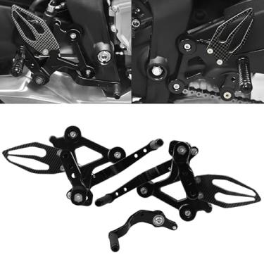 Imagem de XIDAODIT Para CFMOTO 675SS 675SR 675SR-R 675NK 2024 2025 Apoio de pé Protetor de calcanhar ajustável antiderrapante placas de pé de motocicleta (fibra de carbono)