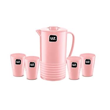 Imagem de UZ - Conjunto Jarra 4 Copos Rosa