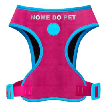 Imagem de Combo Peitoral Style Para Cachorro Com Guia Tradicional, Localizador e Nome Personalizado (Pink, P)