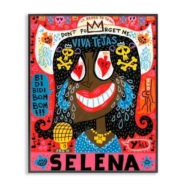 Imagem de Stupell Industries Arte giclée emoldurada branca Selena Don't Forget Me, design de Jorge R. Gutierrez, 20 x 16