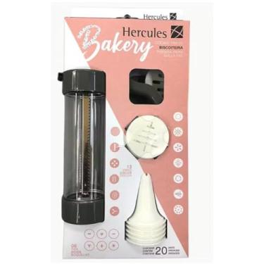 Imagem de Hercules Biscoiteira Profissional com 20 Discos, Prensa para Biscoitos e Bolachas, Preto e Branco