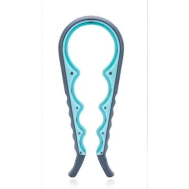 Imagem de Abridor de garrafa e frasco 4 em 1, ferramenta de cozinha de 43 cm com aderência antiderrapante, ferramenta de cozinha ergonômica de fácil aderência para latas e garrafas (turquesa)