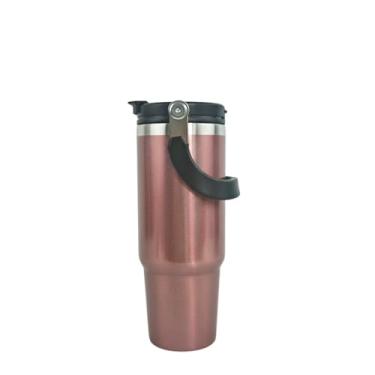 Imagem de Copo Térmico com Canudo Tampa e Alça 900ml, Cops Garrafas Termico para viagem vácuo dupla camada aço inoxidável, Caneca Termica Cafe Água Chá,Presente, Fitness Barganha Mix (p2000Marsala)