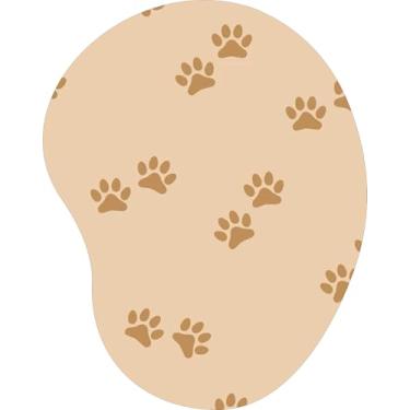 Imagem de Mouse Pad Ergonômico Gota Patinhas de Cachorro Gato Fundo Bege