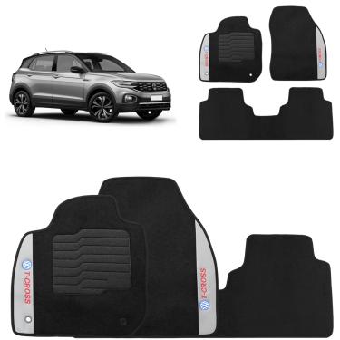 Imagem de Jogo Tapete Carpete T-Cross 2019 a 2025 Preto 3 Peças