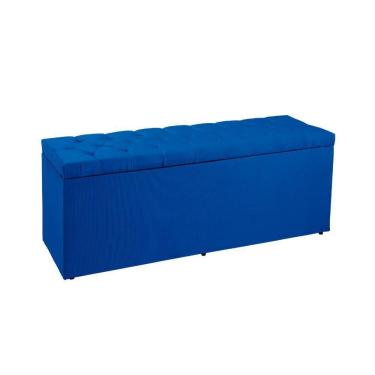 Imagem de Recamier Sofá Baú Madrid 1,40 Cm Suede Azul Marinho