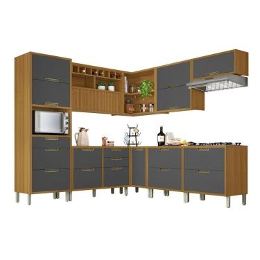 Imagem de Cozinha Completa ângulo 9 Peças Imperatriz Nesher Freijó-grafite