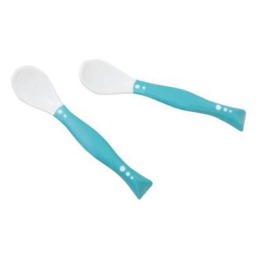 Imagem de Colher Infantil Dobrável de Silicone Azul Clingo