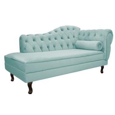 Imagem de Recamier Diana 185cm Esquerdo Suede Azul Tiffany Doce Sonho