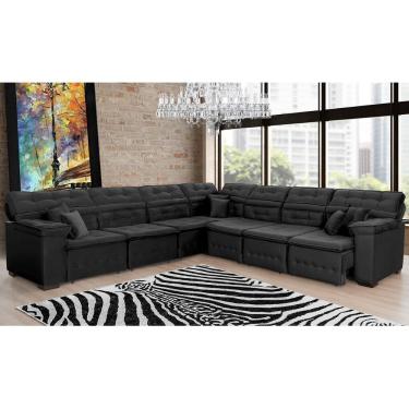 Imagem de Sofá Magno 3.77x3.97m De Canto, Retrátil E Reclinável - Preto