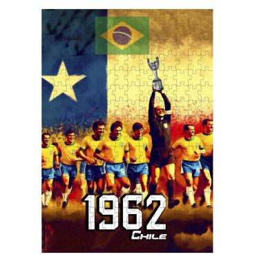 Imagem de Quebra-cabeça Futebol Brasil BiCampeão Mundial Chile 1962 de 60 peças