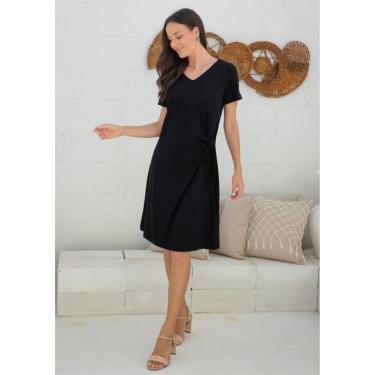 Imagem de Vestido Manga Curta Pau a Pique Básico Preto